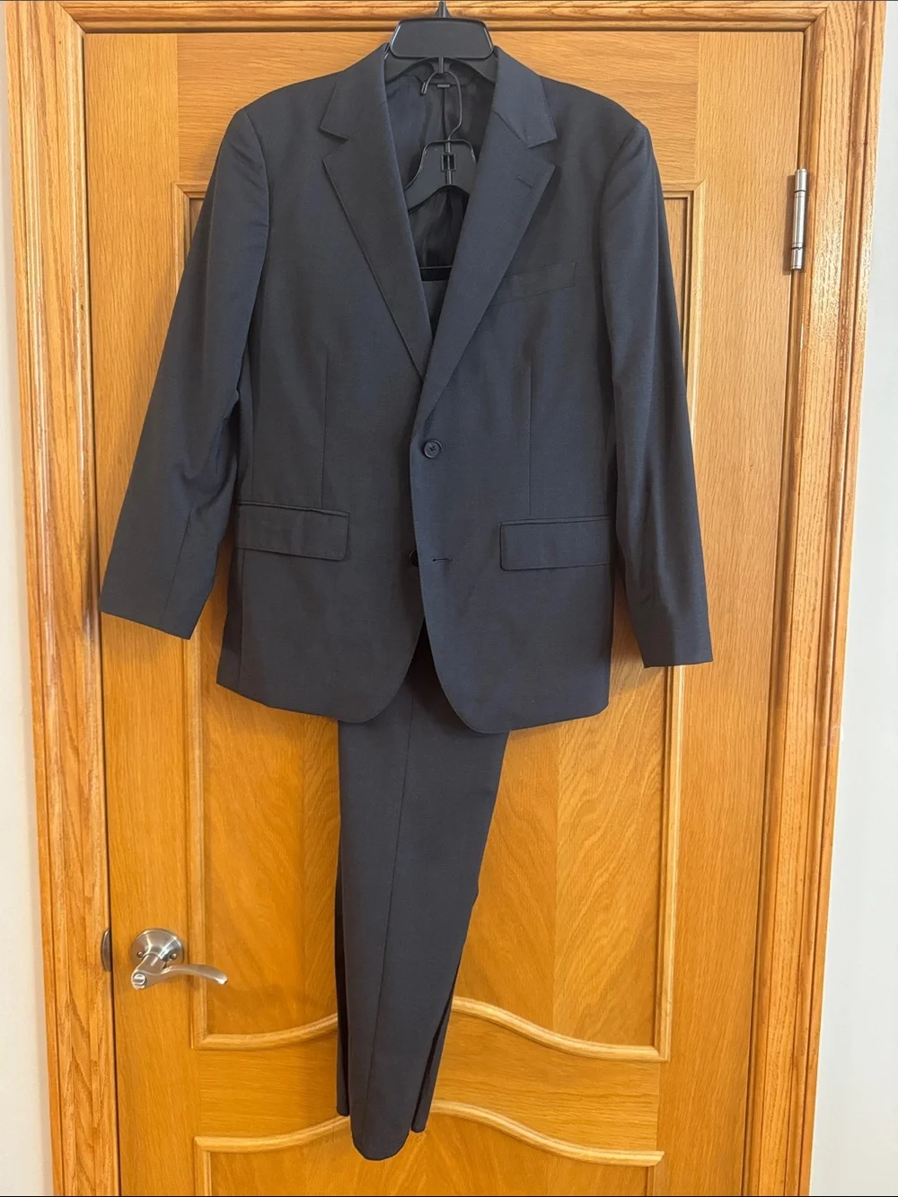 BONOBOS Jetsetter Slim Fit Stretch Italian Wool Suit 38S / 31 Dark Charcoal Gray